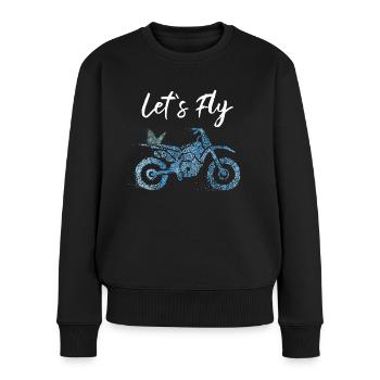 Motocross Biker Papillon - Pull Premium bio Femme - noir - Devant - Julia (174cm)
