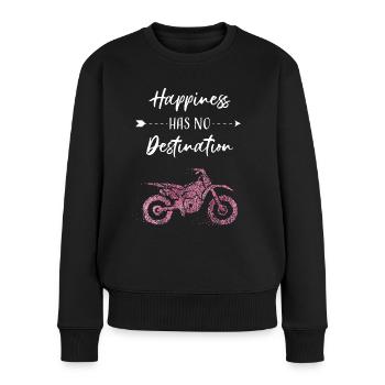 Motorradfahrerin Bikerin Motorradfahren - Frauen Premium Bio Pullover - Schwarz - Vorne - Julia (174cm)