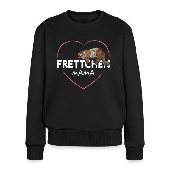 Frettchen Fischoffer Mama Muttertag - Frauen Premium Bio Pullover - Schwarz - Vorne - Julia (174cm)