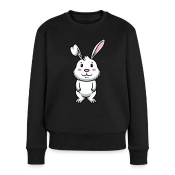 White Rabbit Emoticons Rabbit - Women's Premium Organic Jumper - black - Front - Julia (174cm)