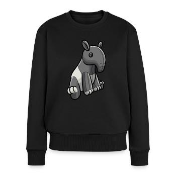 Tapir Kuscheltier Motiv - Frauen Premium Bio Pullover - Schwarz - Vorne - Julia (174cm)