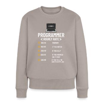 Programmeur Programmation Ordinateur Développeur Pc - Pull Premium bio Femme - taupe - Devant - Julia (174cm)
