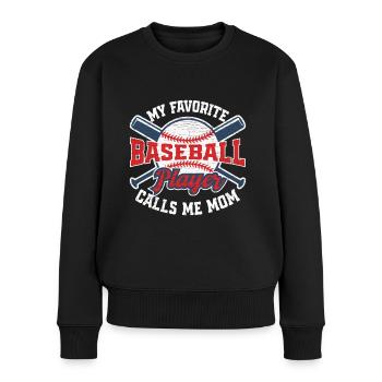 Baseball Mom Mutter Geschenk Baseballspieler - Frauen Premium Bio Pullover - Schwarz - Vorne - Julia (174cm)