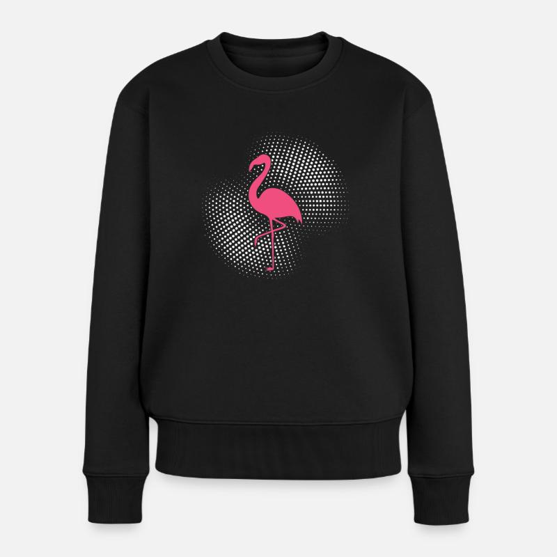 Flamingo - Frauen Premium Bio Pullover - Schwarz