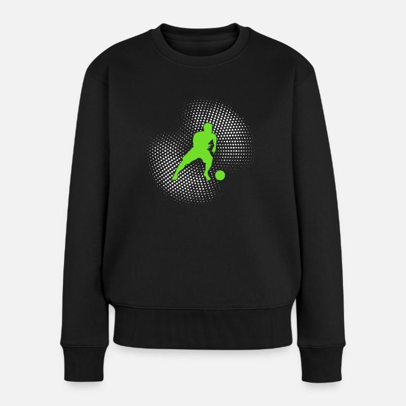Fußball - Frauen Premium Bio Pullover - Schwarz