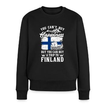 Finnland - Frauen Premium Bio Pullover - Schwarz - Vorne - Julia (174cm)