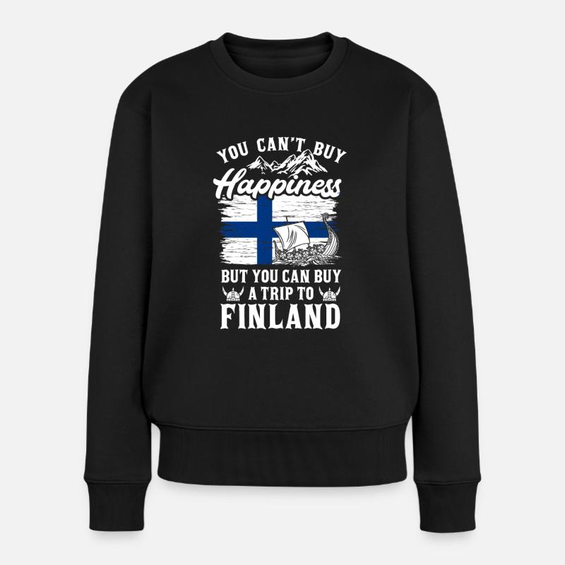 Finnland - Frauen Premium Bio Pullover - Schwarz