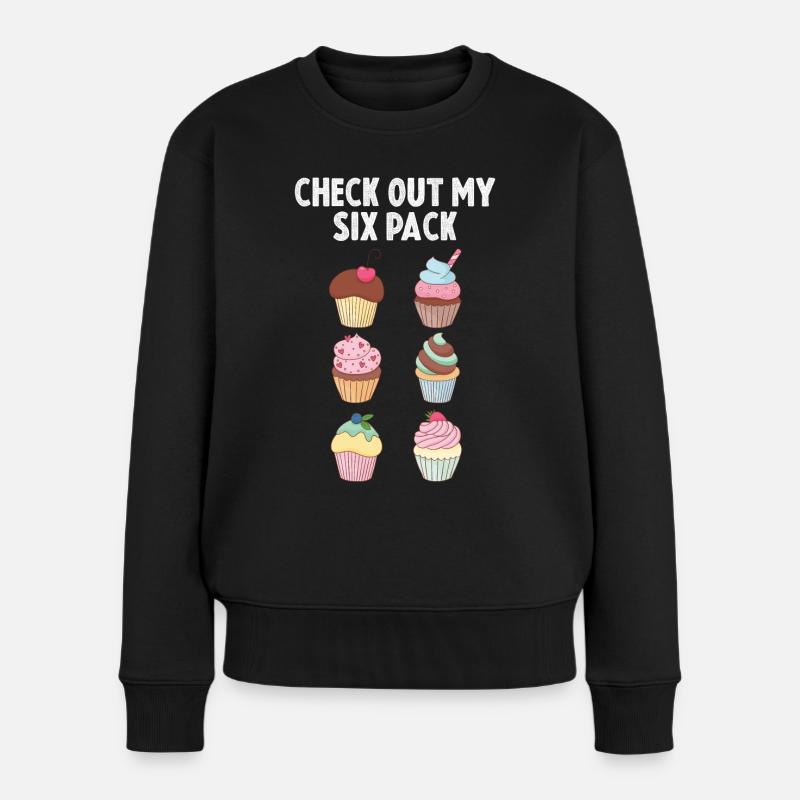 Muffin Sixpack Muffins süßes Gebäck - Frauen Premium Bio Pullover - Schwarz