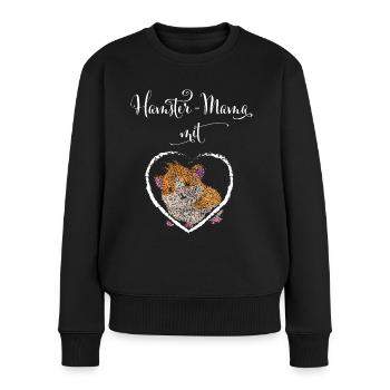 Maman Hamster au Cœur Hamster Doré - Pull Premium bio Femme - noir - Devant - Julia (174cm)