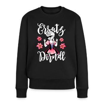 Ersatz Dirndl Trachtenshirt Damen - Frauen Premium Bio Pullover - Schwarz - Vorne - Julia (174cm)