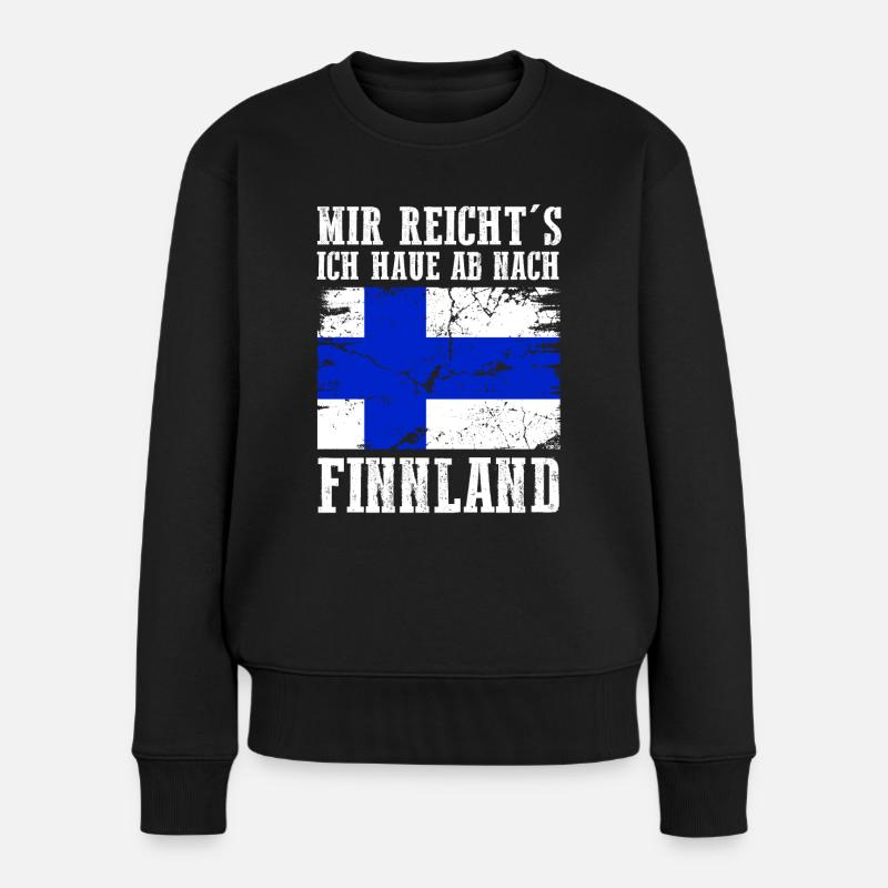Finnland Finne Finnisches - Frauen Premium Bio Pullover - Schwarz