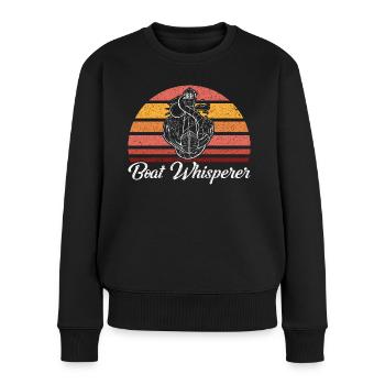 Capitaine de bateau Whisperer - Pull Premium bio Femme - noir - Devant - Julia (174cm)
