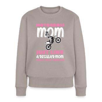 Motocross Mère Moto Tout-Terrain - Pull Premium bio Femme - taupe - Devant - Julia (174cm)