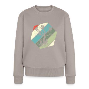 Owl Family Tree Nocturnal Owls - Women's Premium Organic Jumper - taupe - Front - Julia (174cm)