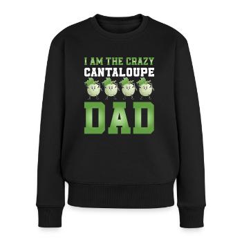 Cantaloupe-Melonen Papa - Frauen Premium Bio Pullover - Schwarz - Vorne - Julia (174cm)