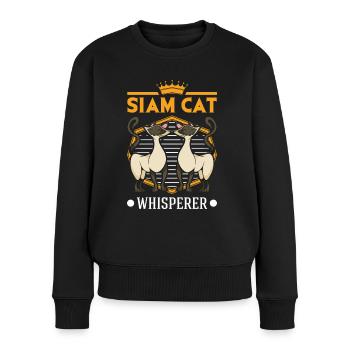Siamkatzen Flüsterer Siam Cat Whisperer - Frauen Premium Bio Pullover - Schwarz - Vorne - Julia (174cm)