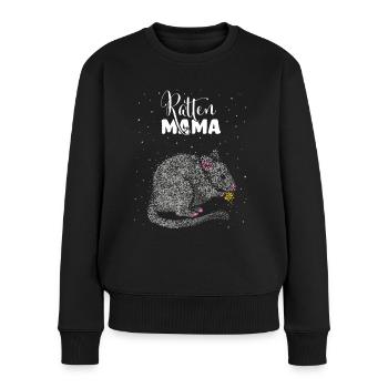 Rattenmama Ratte Rattenbesitzer Ratten - Frauen Premium Bio Pullover - Schwarz - Vorne - Julia (174cm)