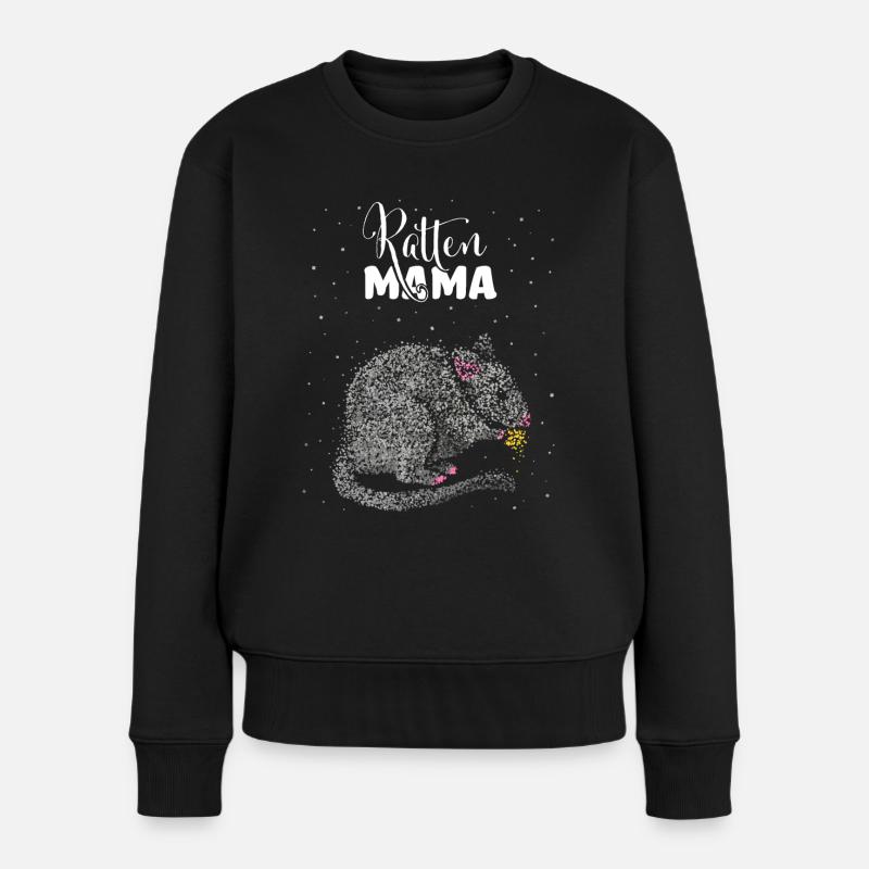 Rattenmama Ratte Rattenbesitzer Ratten - Frauen Premium Bio Pullover - Schwarz