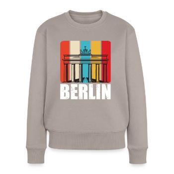 Berlin Retro Vintage Brandenburg Gate German - Women's Premium Organic Jumper - taupe - Front - Julia (174cm)
