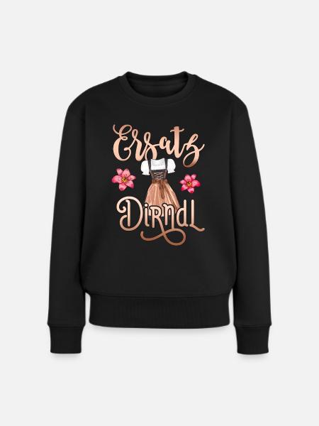 Ersatz Dirndl T-Shirt Damen Outfit - Frauen Premium Bio Pullover - Schwarz