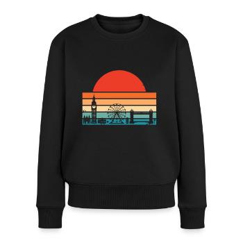 London Sunrise Big Ben Tower Bridge London Eye - Frauen Premium Bio Pullover - Schwarz - Vorne - Julia (174cm)