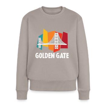 Golden Gate San Francisco Kalifornien - Frauen Premium Bio Pullover - Taupe - Vorne - Julia (174cm)