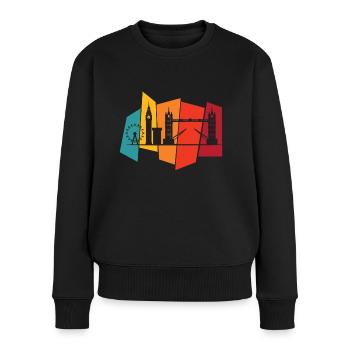 Big Ben Tower Bridge Westminster London England - Frauen Premium Bio Pullover - Schwarz - Vorne - Julia (174cm)
