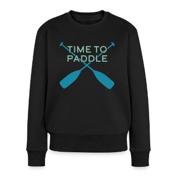 Kanu Paddle Wildwasser Kanusport Kanukfahrer - Frauen Premium Bio Pullover - Schwarz - Vorne - Julia (174cm)