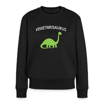 Vegetarier Dinosaurier - Frauen Premium Bio Pullover - Schwarz - Vorne - Julia (174cm)