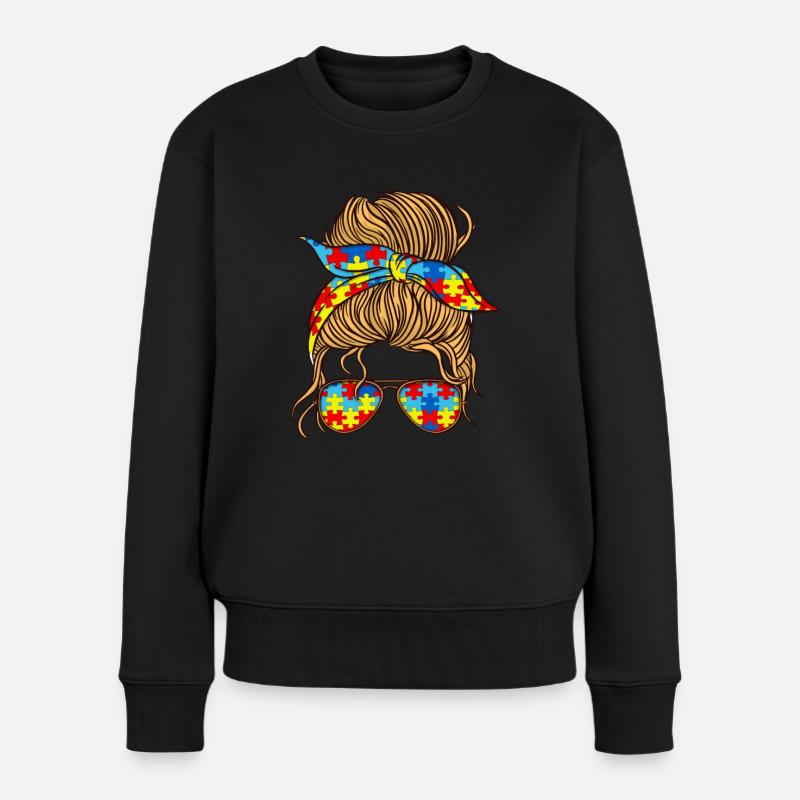 Autisme Cadeau Autiste Asperger TDAH Autisme - Pull Premium bio Femme - noir