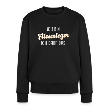 Fliesenleger - Frauen Premium Bio Pullover - Schwarz - Vorne - Julia (174cm)