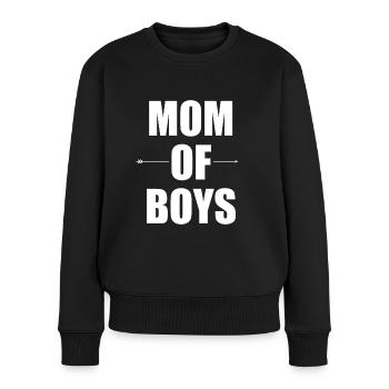 Mom Of Boys - Women's Premium Organic Jumper - black - Front - Julia (174cm)