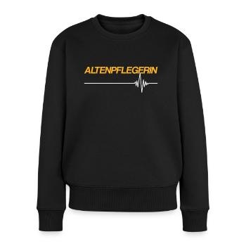 Altenpflegerin - Frauen Premium Bio Pullover - Schwarz - Vorne - Julia (174cm)
