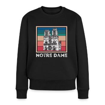 Cathédrale Notre-Dame de Paris centre-ville - Pull Premium bio Femme - noir - Devant - Julia (174cm)