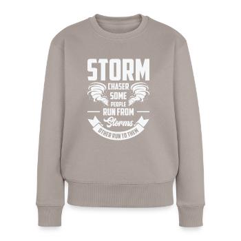 Storm Hunter Tornados Storm Chaser Cadeau - Pull Premium bio Femme - taupe - Devant - Julia (174cm)