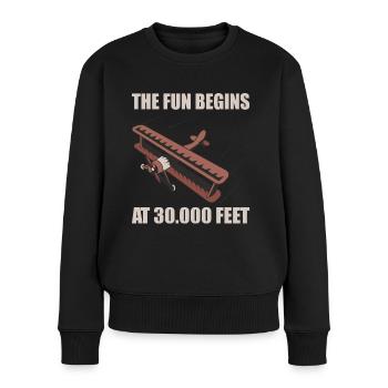 Pilot Fun Begins At 30,000 Feet Airplane Aviation - Women's Premium Organic Jumper - black - Front - Julia (174cm)