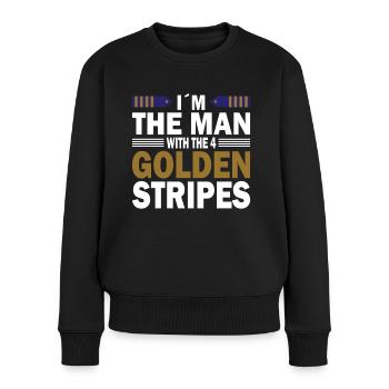 Pilot Man With 4 Golden Stripes Airplane Aviation - Women's Premium Organic Jumper - black - Front - Julia (174cm)
