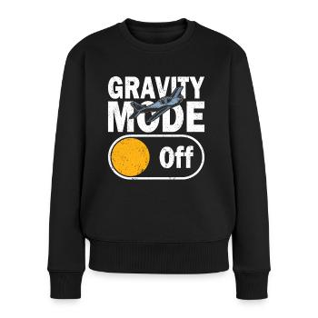 Pilot Gravity Mode Off Flugzeug Luftfahrt Flieger - Frauen Premium Bio Pullover - Schwarz - Vorne - Julia (174cm)