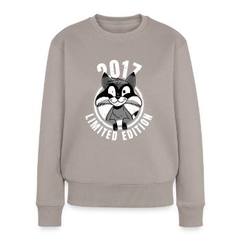 Édition limitée 2017 Crazy Raccoon Raccoon - Pull Premium bio Femme - taupe - Devant - Julia (174cm)