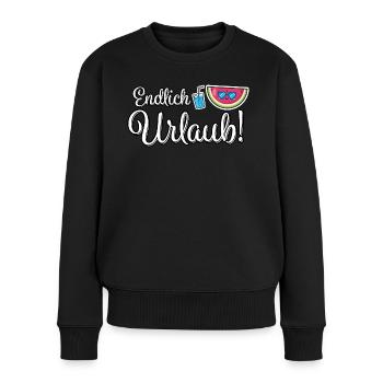 Wassermelone Urlaub Spruch - Frauen Premium Bio Pullover - Schwarz - Vorne - Julia (174cm)