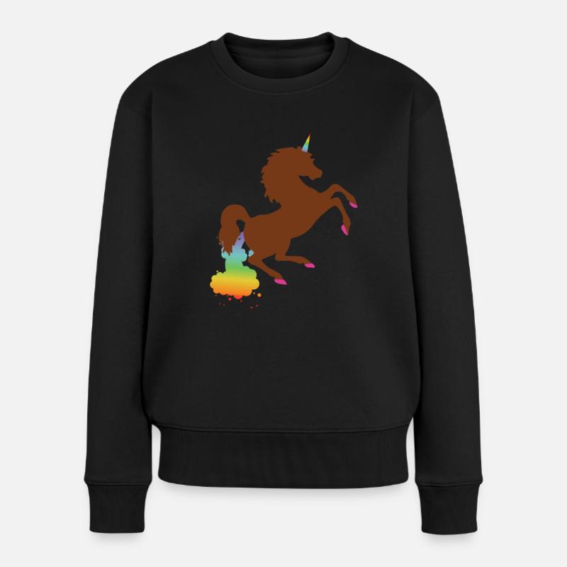 Arc-en-ciel licorne - Pull Premium bio Femme - noir