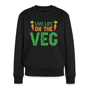 Vegetarian Vegan Vegan Veggie Animal Welfare Vegetables - Women's Premium Organic Jumper - black - Front - Julia (174cm)