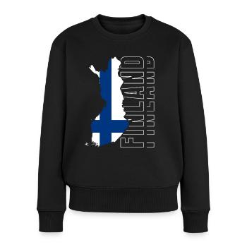 Finnland - Frauen Premium Bio Pullover - Schwarz - Vorne - Julia (174cm)