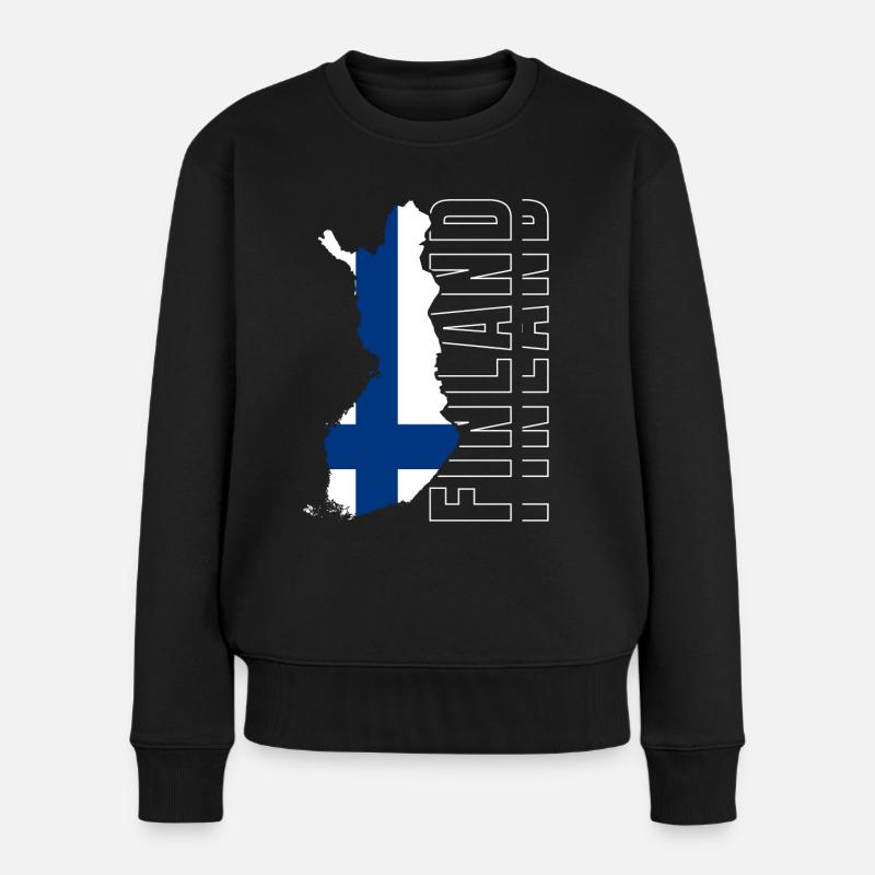 Finnland - Frauen Premium Bio Pullover - Schwarz