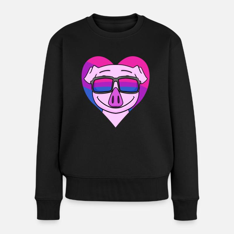 Bisexuell Schwein Geschenk - Frauen Premium Bio Pullover - Schwarz