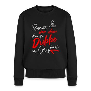 Winegod lustiger Spruch - Frauen Premium Bio Pullover - Schwarz - Vorne - Julia (174cm)