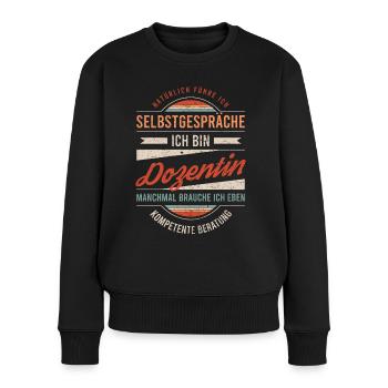 Dozentin Arbeitskollege Kollege Geschenk Retro - Frauen Premium Bio Pullover - Schwarz - Vorne - Julia (174cm)