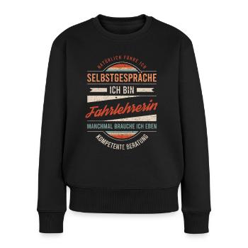 Fahrlehrerin Arbeitskollege Kollege Geschenk Retro - Frauen Premium Bio Pullover - Schwarz - Vorne - Julia (174cm)