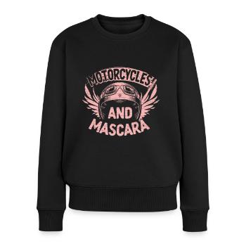 Motorradfahrerin Geschenk Motorrad Damen - Frauen Premium Bio Pullover - Schwarz - Vorne - Julia (174cm)