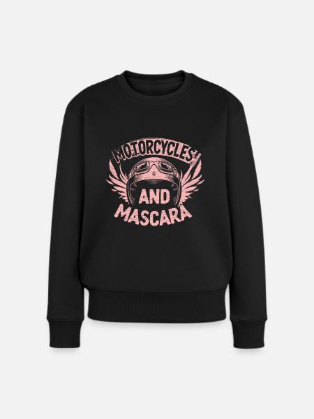 Motorradfahrerin Geschenk Motorrad Damen - Frauen Premium Bio Pullover - Schwarz